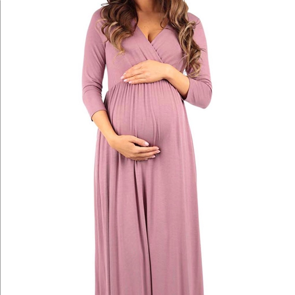 Wrapped Maternity Maxi Dress